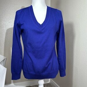 Women's V-Neck Blue Sweater